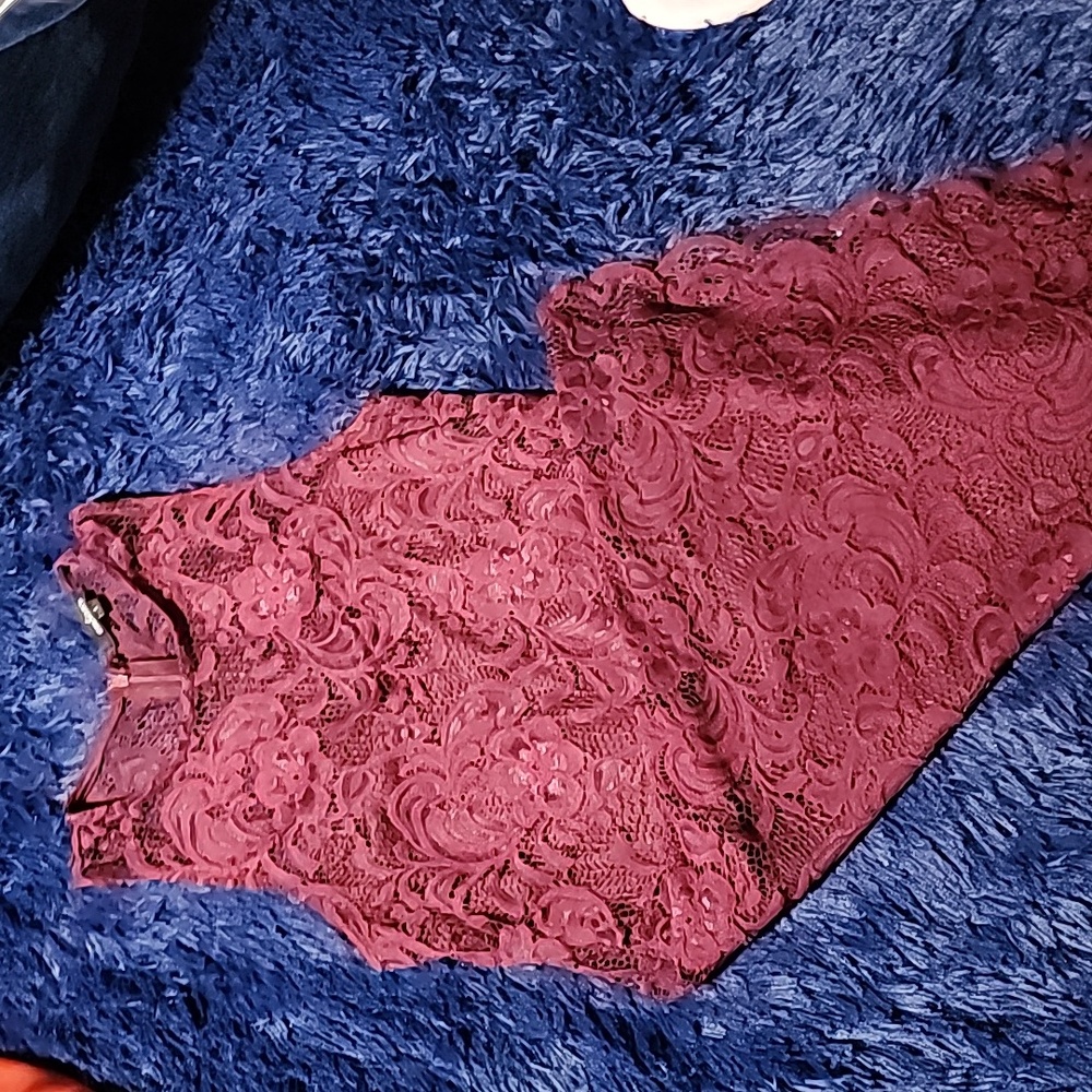 Burgundy Summer lace dress